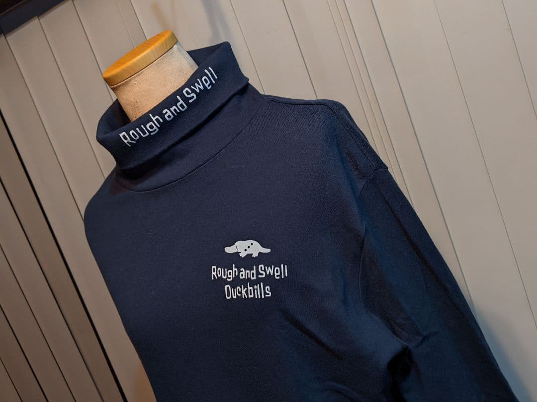 rough&swell　コットン　モックネック　ストレッチ　タートル　長袖シャツ