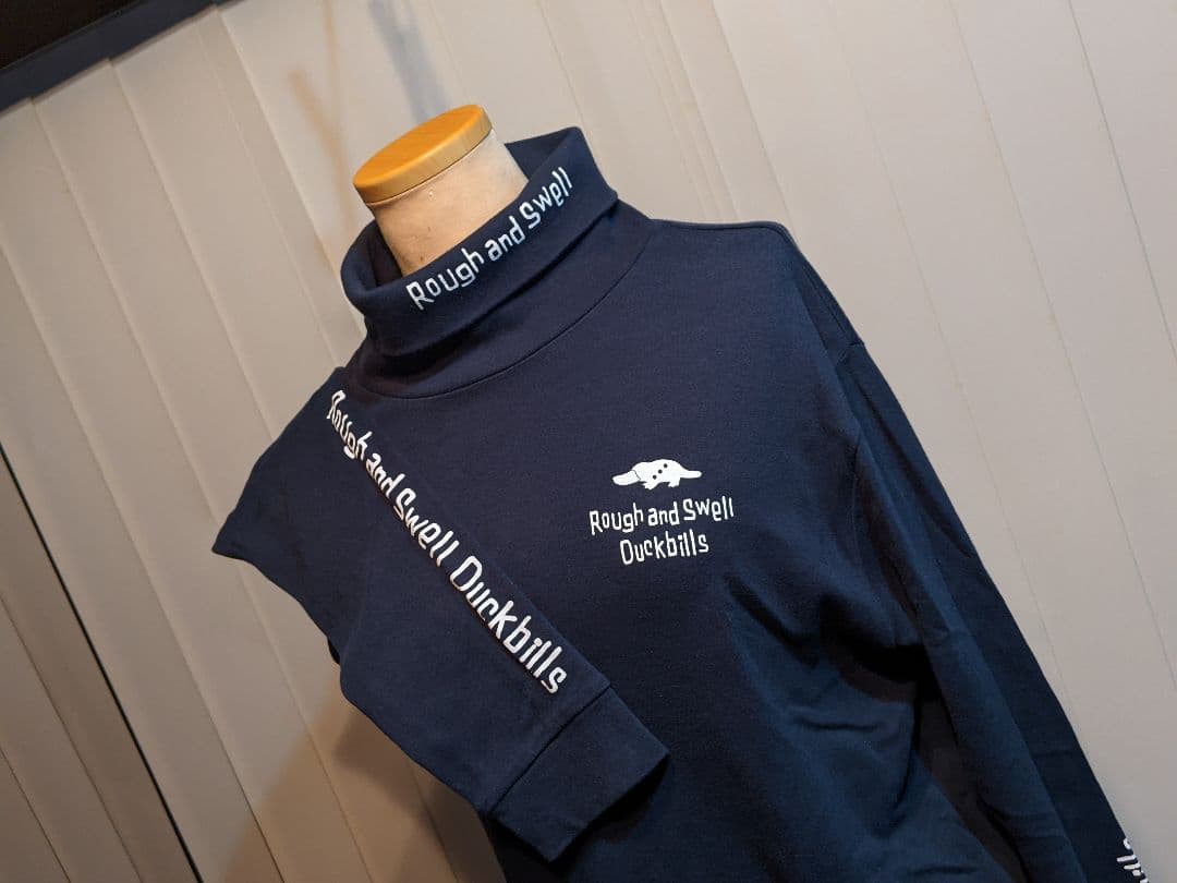 rough&swell　コットン　モックネック　ストレッチ　タートル　長袖シャツ