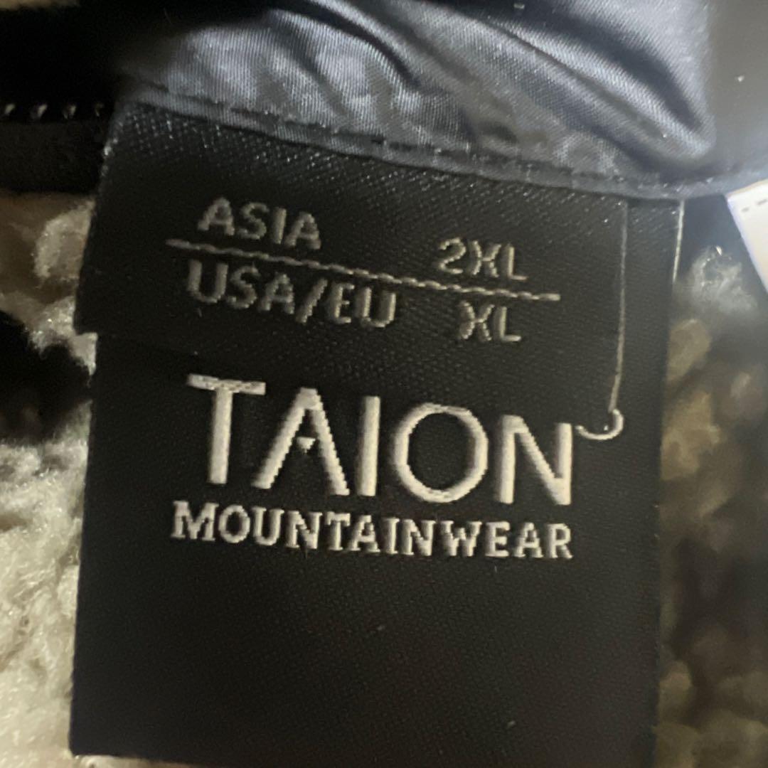 美品！TAION リバーシブル ダウン×ボアベスト 2XL カーキ×ブラック 黒