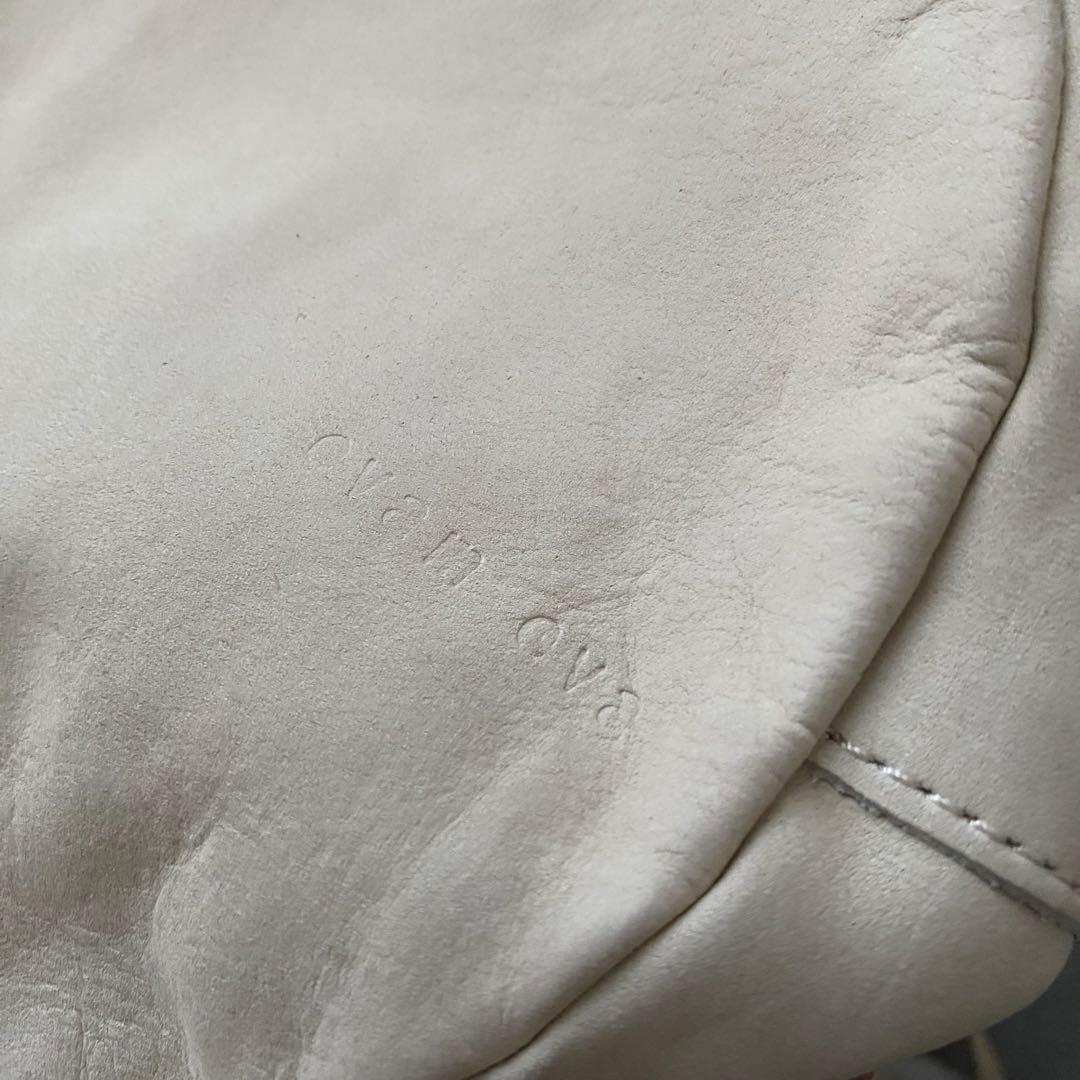 evam eva エヴァムエヴァ　2way 巾着　ドローストリングレザーバッグ