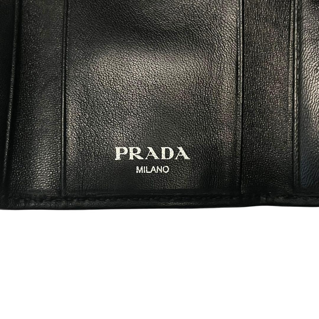 希少✨PRADA プラダ キーケース 6連 ナッパレザー ロゴ金具 ブラック