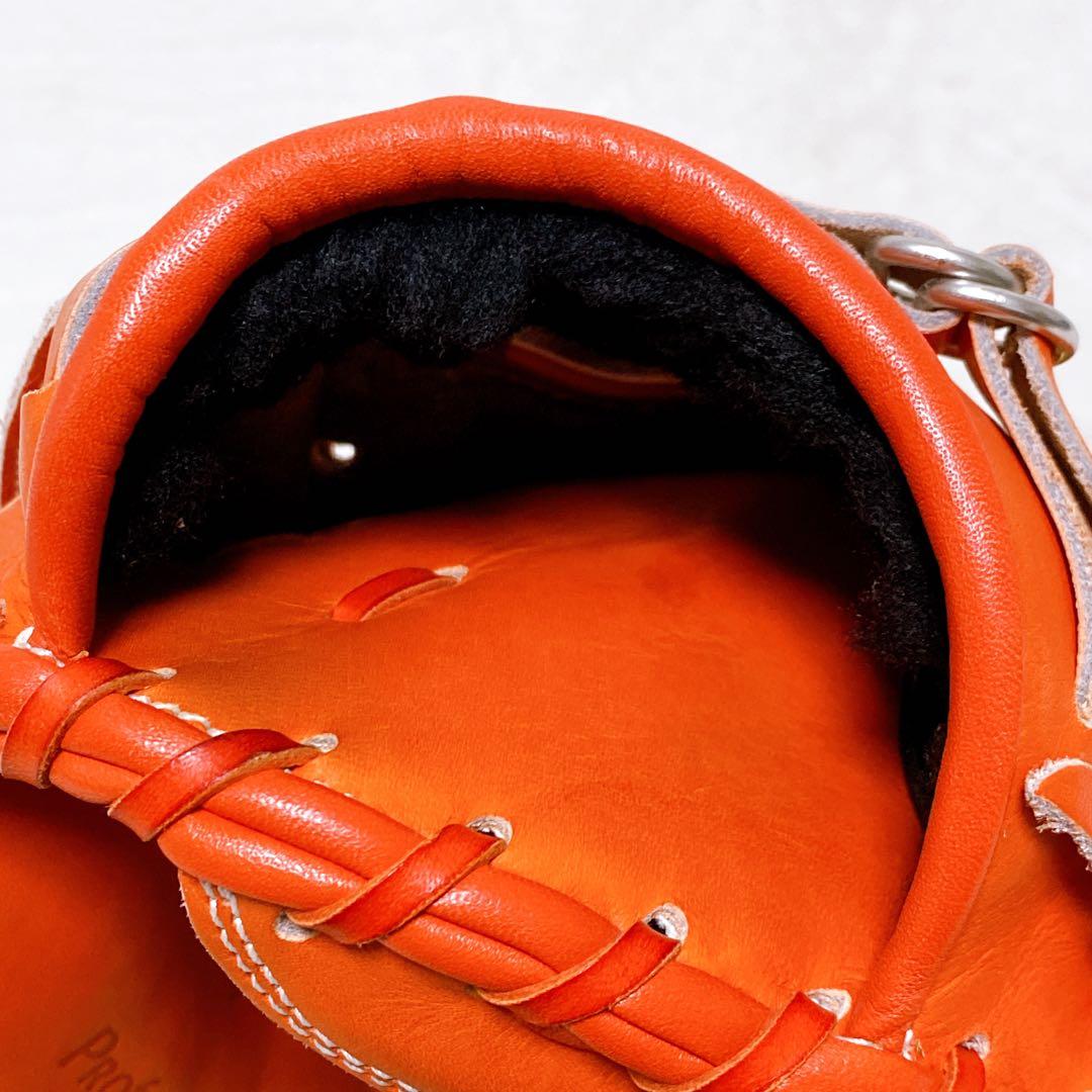 極美品 希少色　ZETT　ネオステイタス　一般軟式用キャッチャーミット　オレンジ