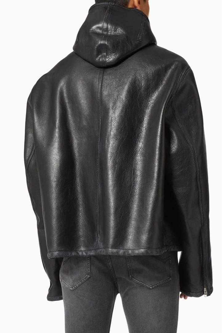 BALENCIAGA フード付きレザージャケット