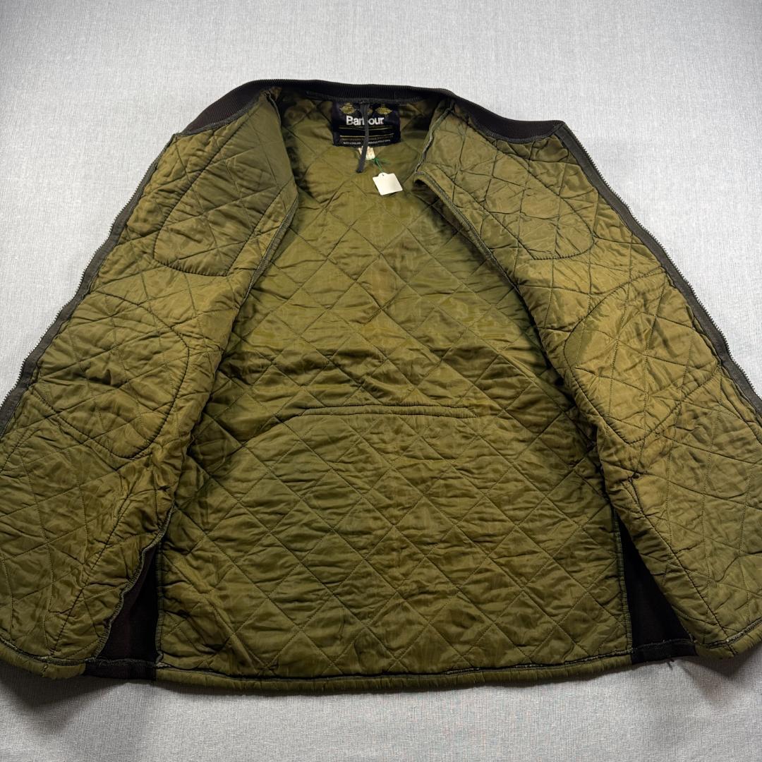 90s Barbour バブアー キルティングベスト オリーブ イングランド製