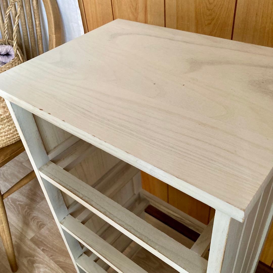 アンティーク風4段チェストホワイトシャビーコンパクトチェスト ニトリ　幅41cm