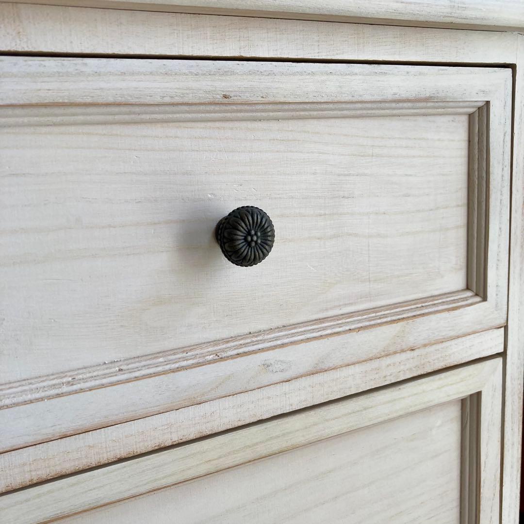 アンティーク風4段チェストホワイトシャビーコンパクトチェスト ニトリ　幅41cm