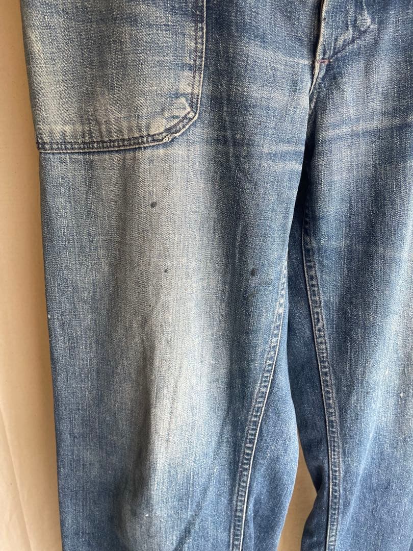 【 US NAVY 】 40s デニム 巻きパンツ ヒゲ グッドサイズ