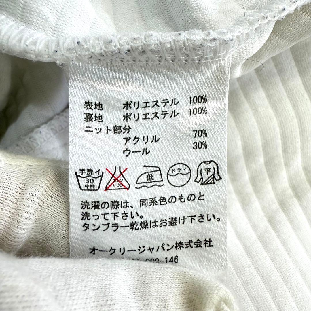 OAKLEY 切替ニット ケーブル網 ウール混 ハイネックジャケット XL