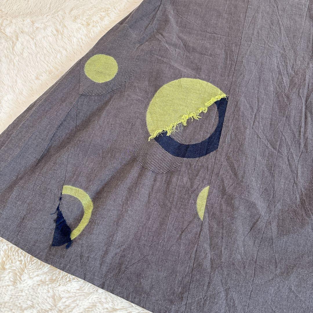 近年モデル☆慈雨 ジャガード織 ドット柄 ワンピース チュニック ジレ グレー