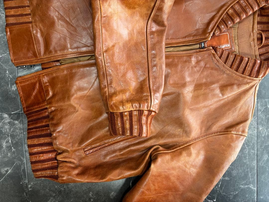 レザー ジャケット キルティングライニング 短丈