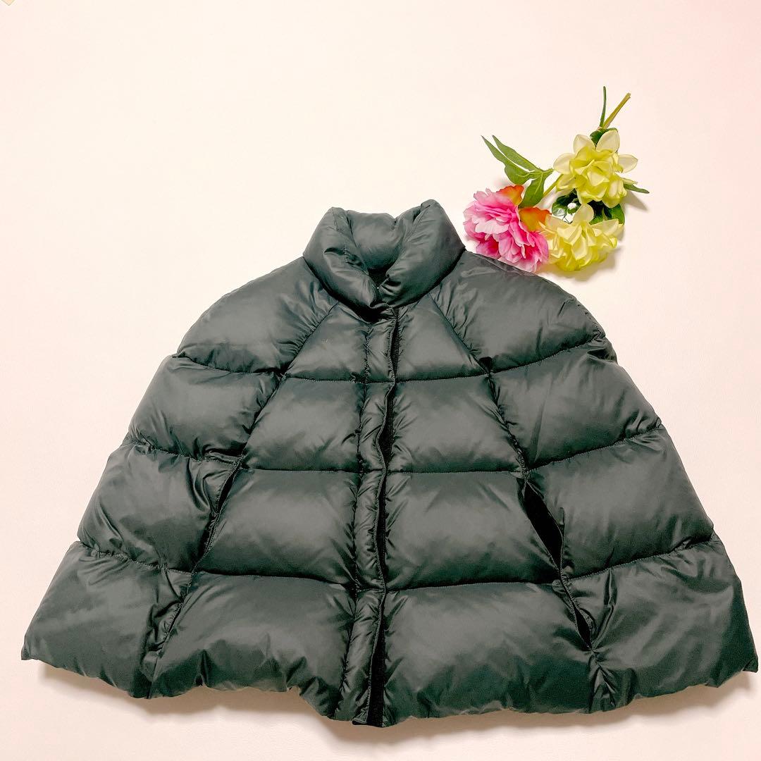美品★ゴールデングース　ダウンポンチョ　ダウンジャケット　ネイビー　XS(593
