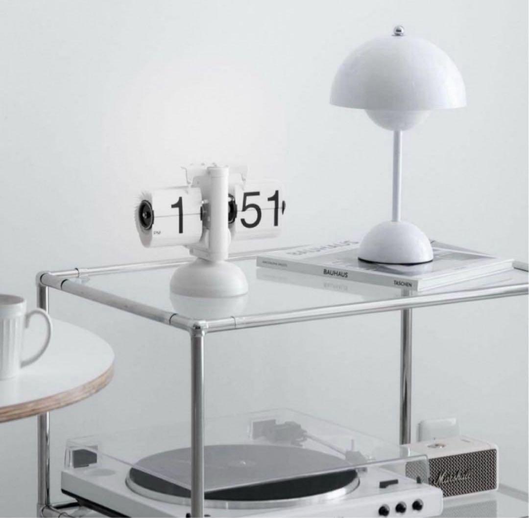 フリップ クロック パタパタ 時計 卓上 白 ホワイト レトロ 置き時計 電池式