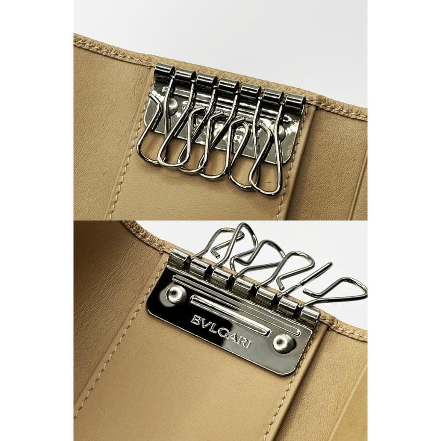 ブルガリ キーケース 6連 ロゴクリップ グレインレザー 30423 新品同様