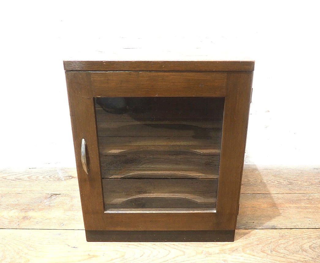 1428 ヴィンテージ　レコードケース　飾り棚　ラック　ガラスケース　レトロ