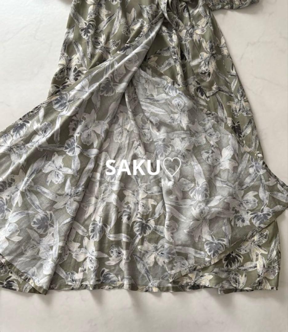 みほ様❣️37400円 L'Appartement フラワープリントラップドレス