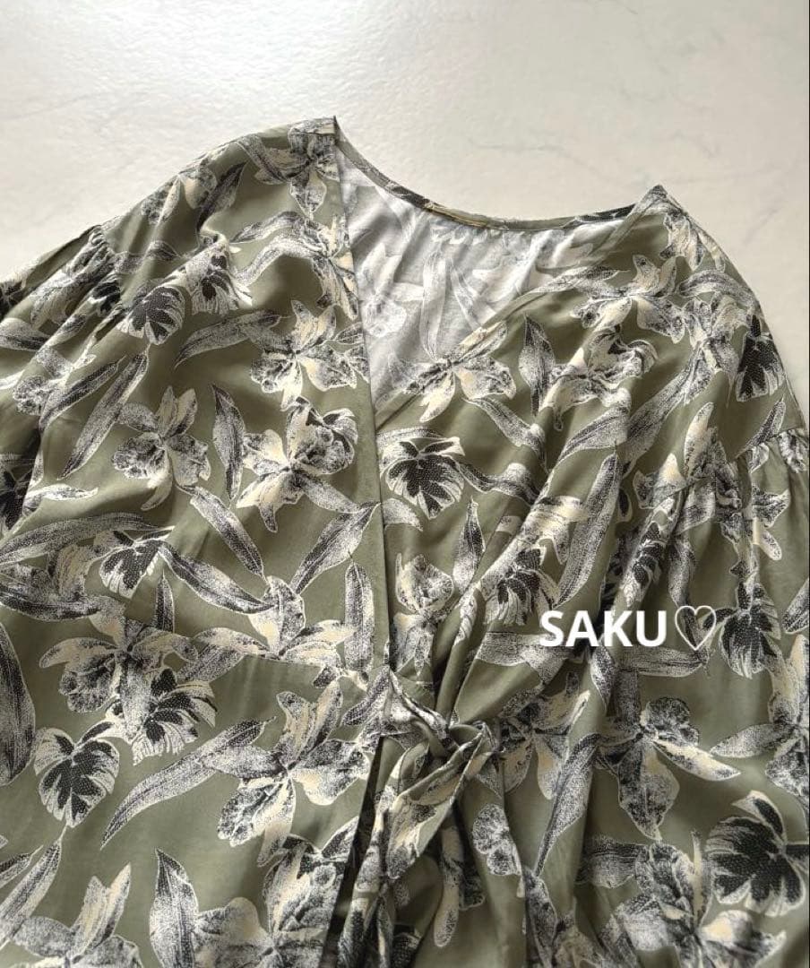 みほ様❣️37400円 L'Appartement フラワープリントラップドレス