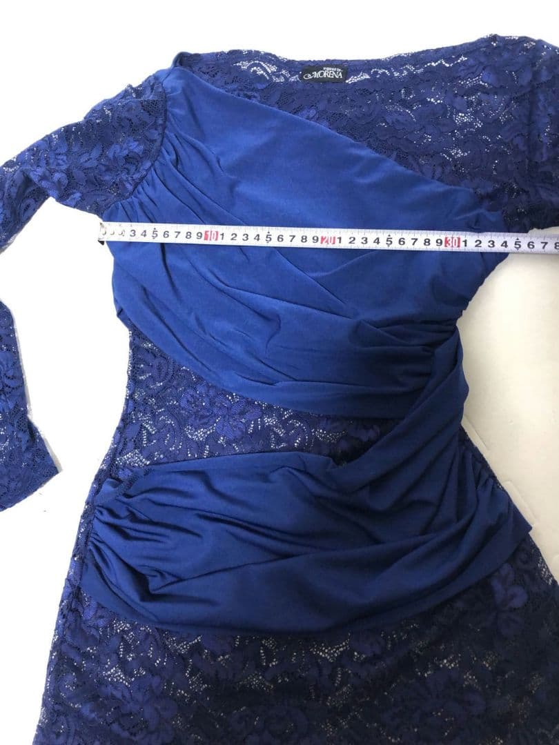 社交ダンス練習着パーティ。クリスアンレースギャザーデザイントップスドレス