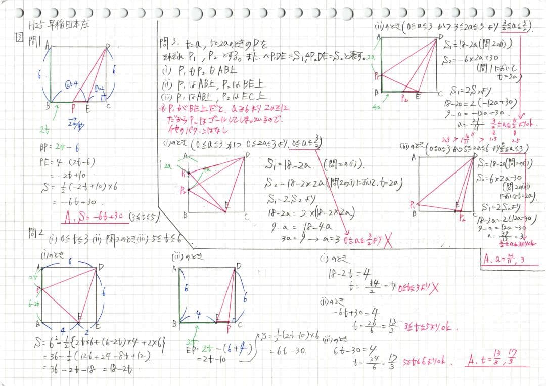 今だけ割引 塾講師オリジナル数学解説 早大本庄 高校入試 過去問 1984-25