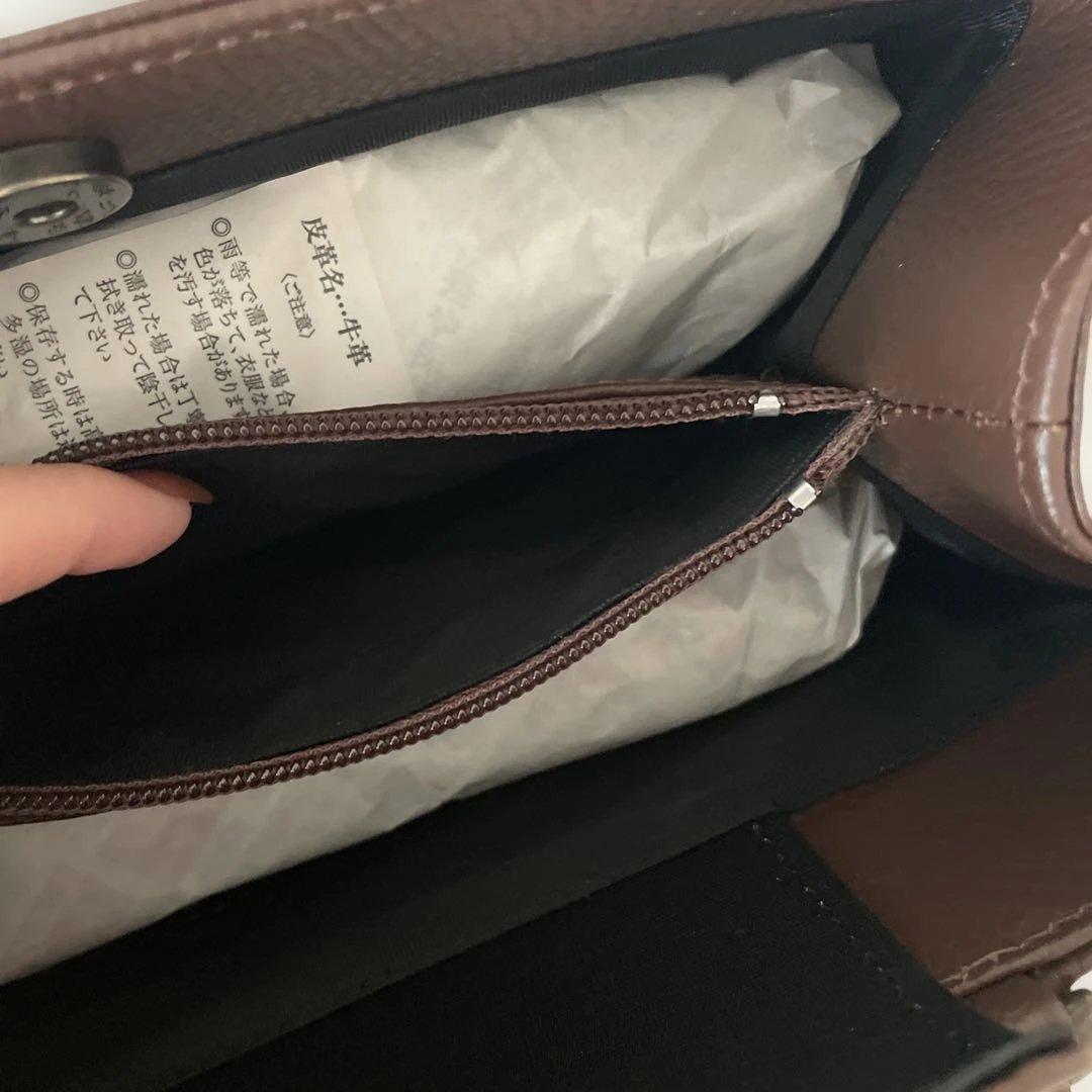 和装　かばん　牛革　ブラウン　ピンク