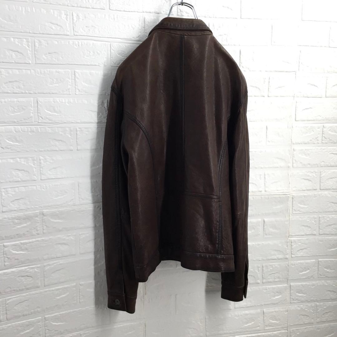 【タグ付未使用】G-STAGE ジーステージ ラムレザー 本革 ジャケット XL
