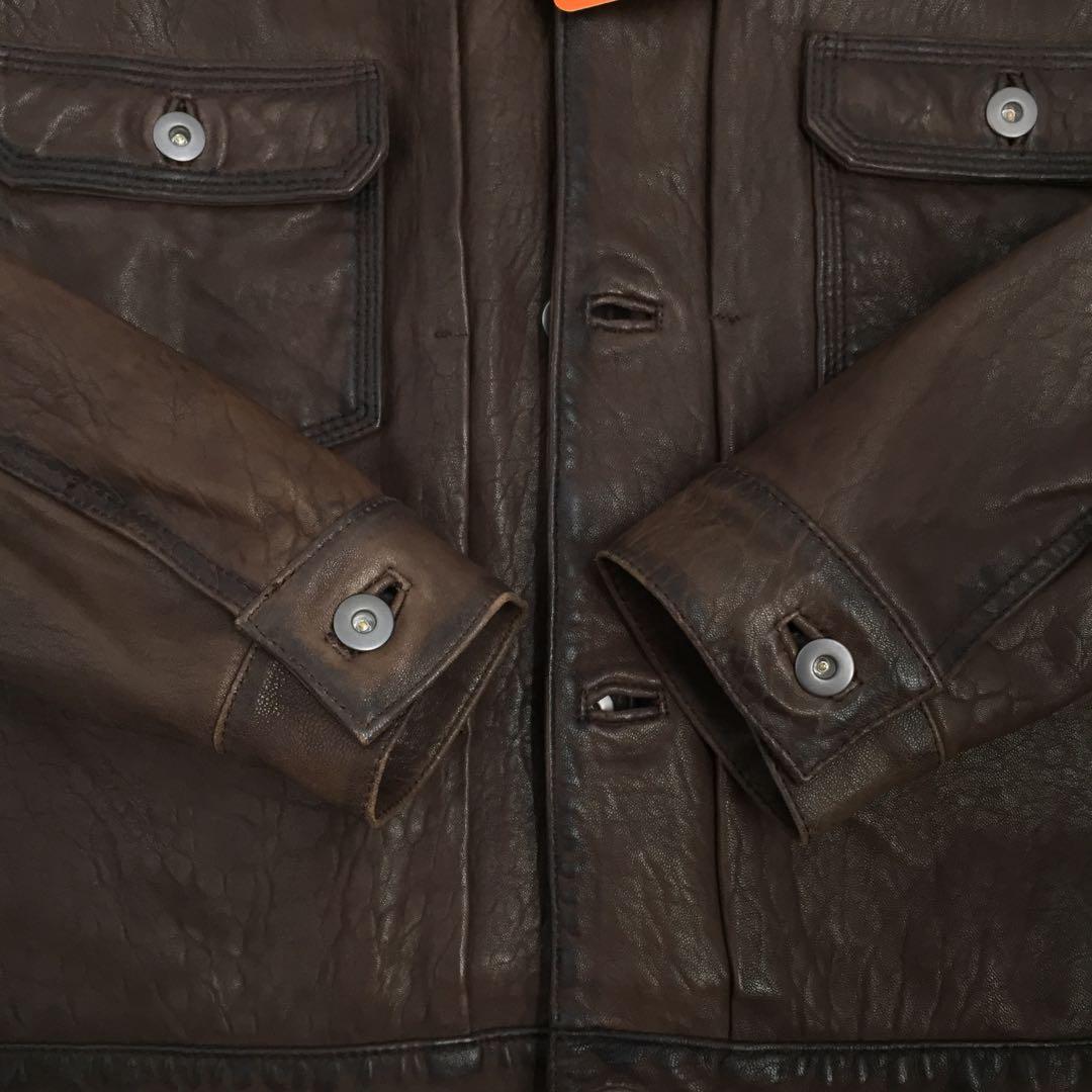 【タグ付未使用】G-STAGE ジーステージ ラムレザー 本革 ジャケット XL