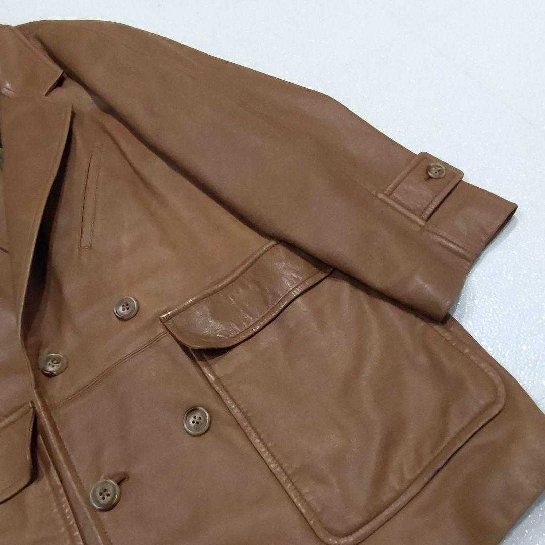 【メンズ XL相当】ランバン　内部総柄　ラムレザー　ジャケット 本革