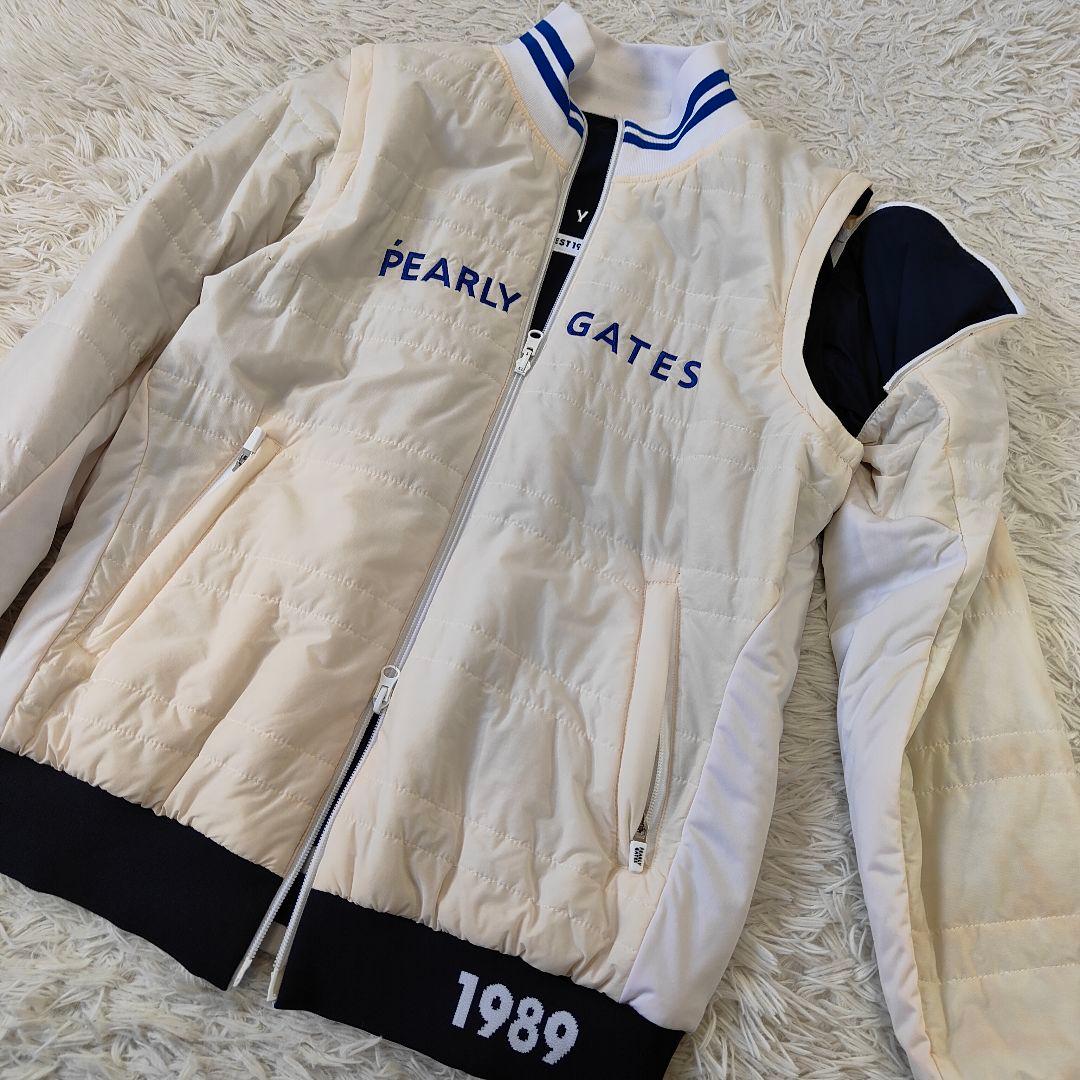 パーリーゲイツ　4way リバーシブル ブルゾンジャケット　白×紺　ベスト　M