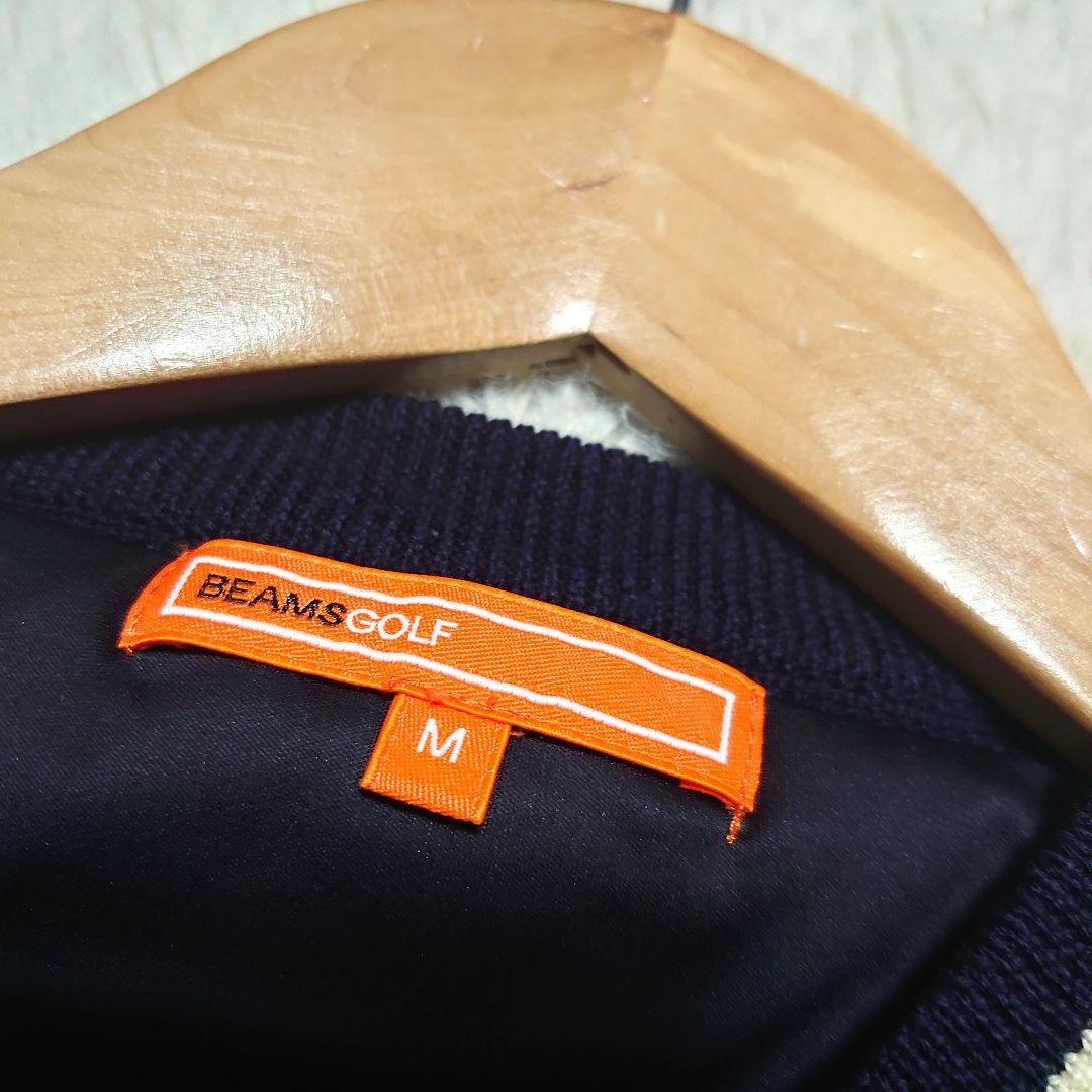 BEAMS GOLF チルデンニット 裏地付き Vネック ロゴ刺繍 ゴルフウエア