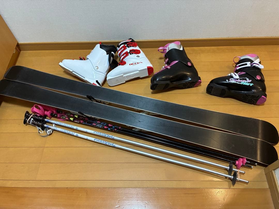 超美品スキーセット板140cm靴23、24cmの1足身長135-155cm