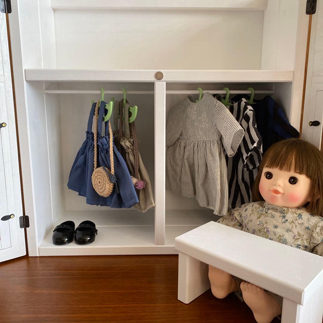 ぽんちゃん　木製人形用クローゼット　ぽぽちゃん　ハンドメイド