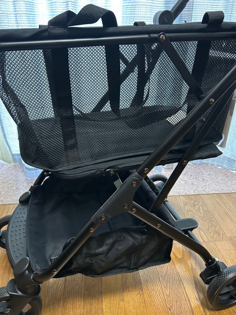 【未使用】軽量　ワンタッチ折りたたみ式ショッピングカート ブラック　買い物