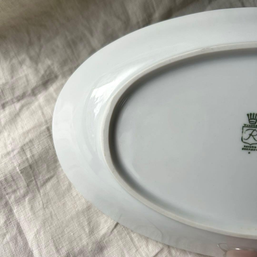 美品　フランスアンティーク　レリーフ　ラヴィエ　　オーバルプレート