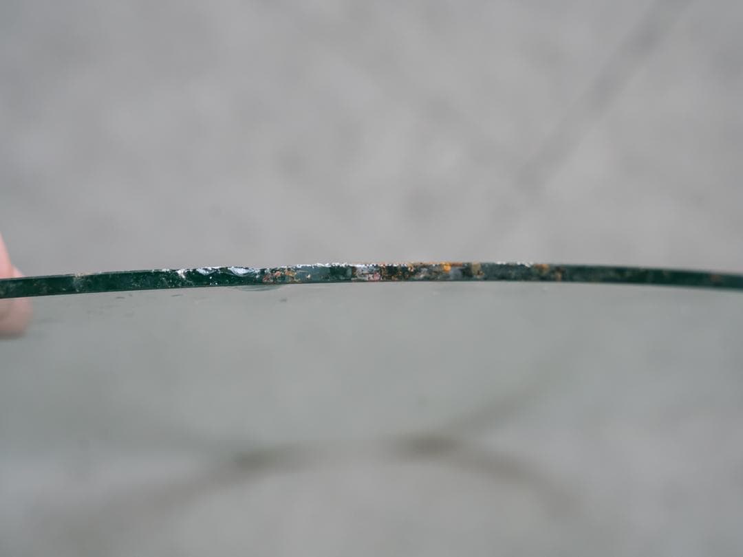 ヴィンテージ ラウンドガラステーブル 古道具 ミッドセンチュリー モダン