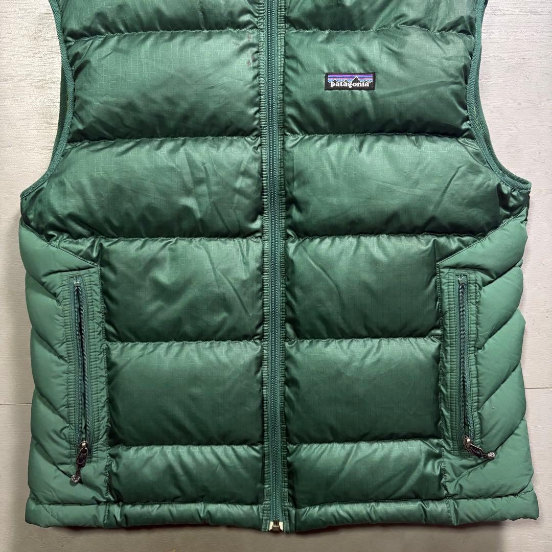00's patagonia グースダウンベスト　緑　84631F7 S
