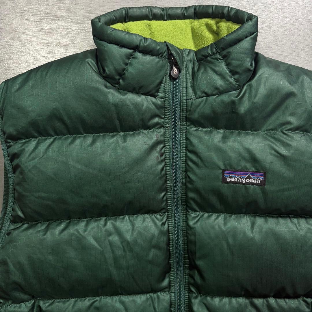 00's patagonia グースダウンベスト　緑　84631F7 S