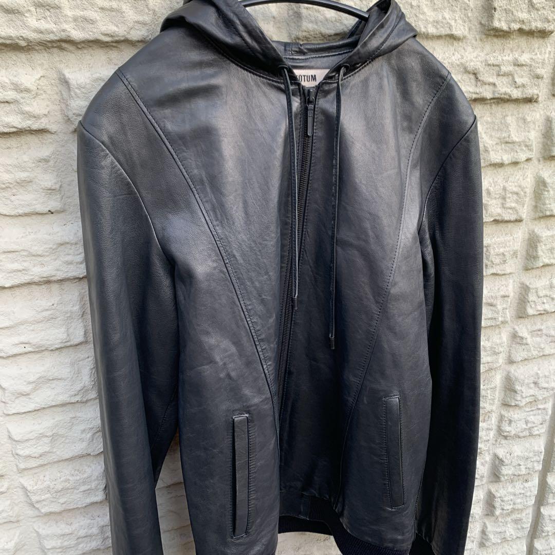 FACTOTUMフードレザーライダース46