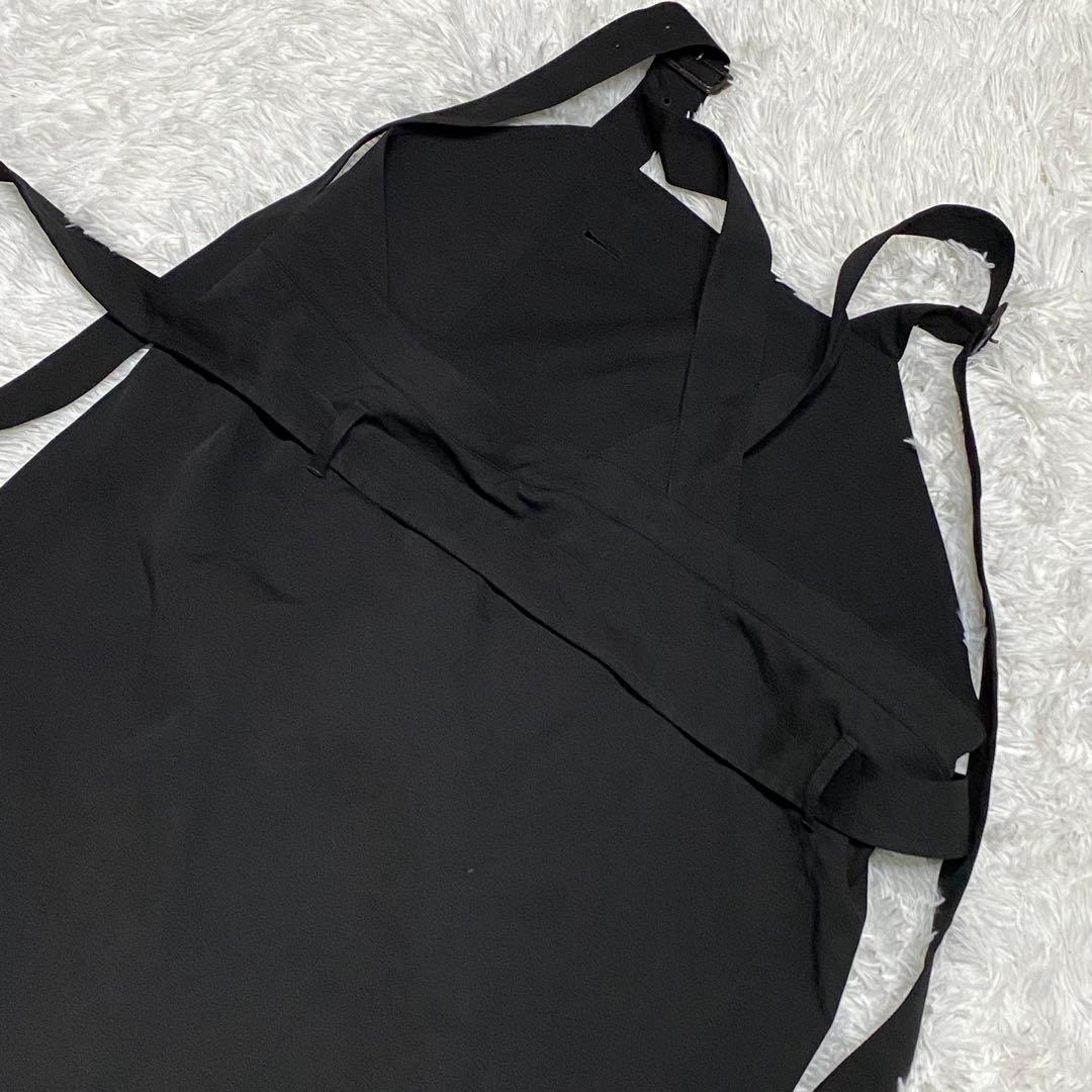 【良品】SHAREEF・シャリーフ・オーバーエプロン・黒・2サイズ