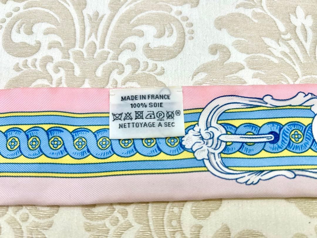 エルメスHERMES ツイリー　ピンク＆水色 シルク ピンク 春色♡ 美品