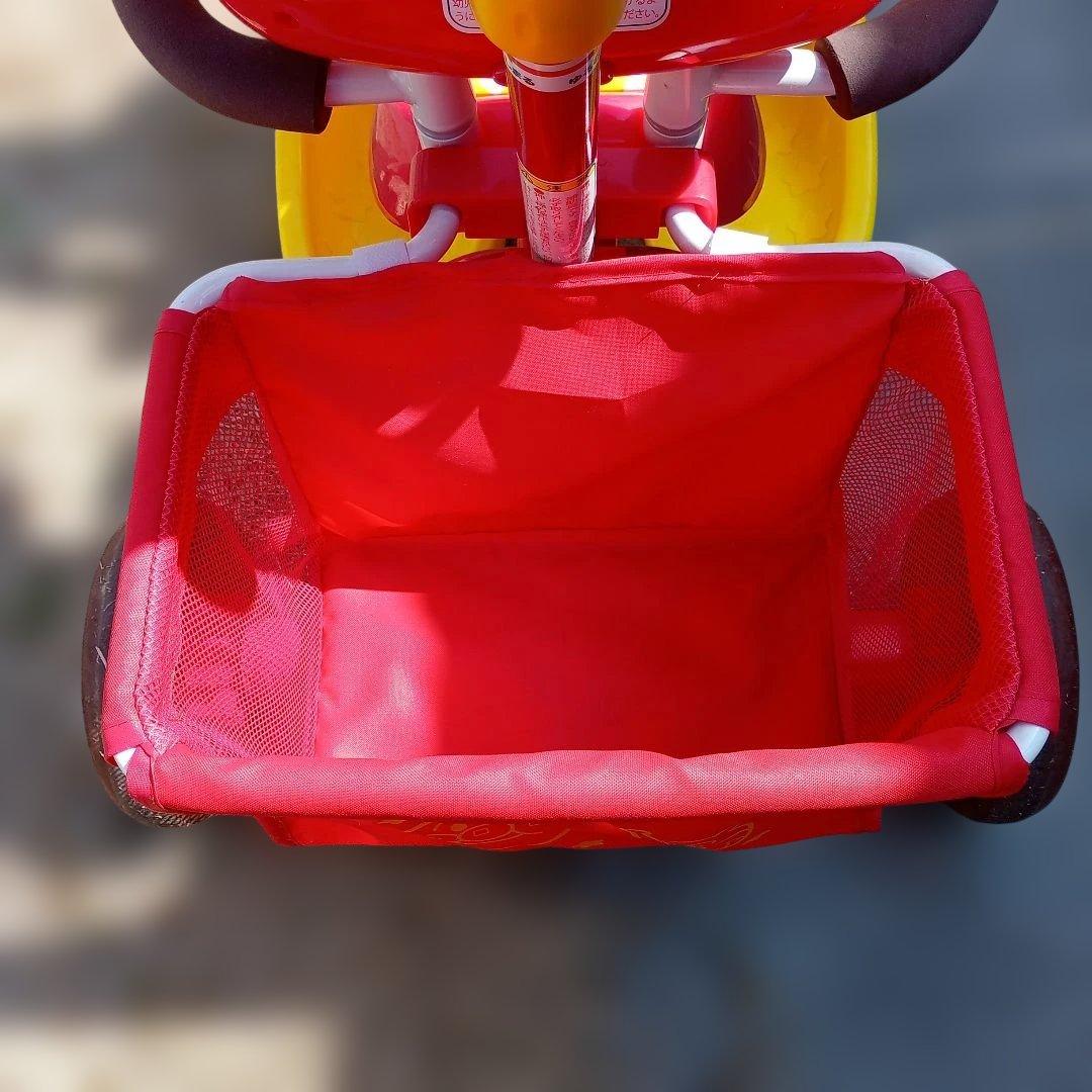 【早い者勝ち！美品動作良好です】アンパンマン 三輪車 赤 日よけ付き