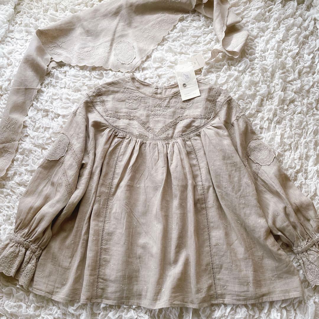 （新品）kazumi × Samansa Mos2　ストール付きレースブラウス