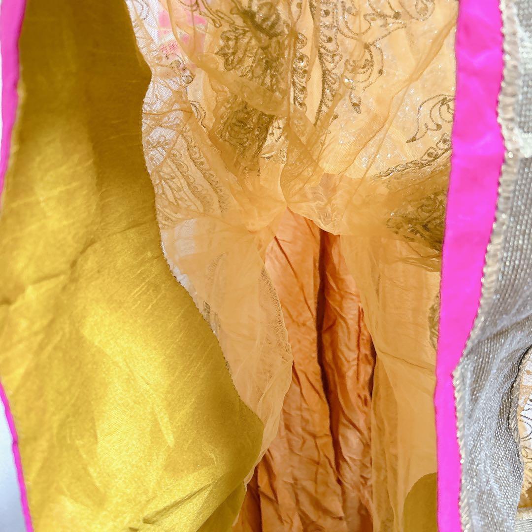 ◼️社交ダンス ドレス ドレス ピンク オレンジ 38 M 刺繍 レース ラテン