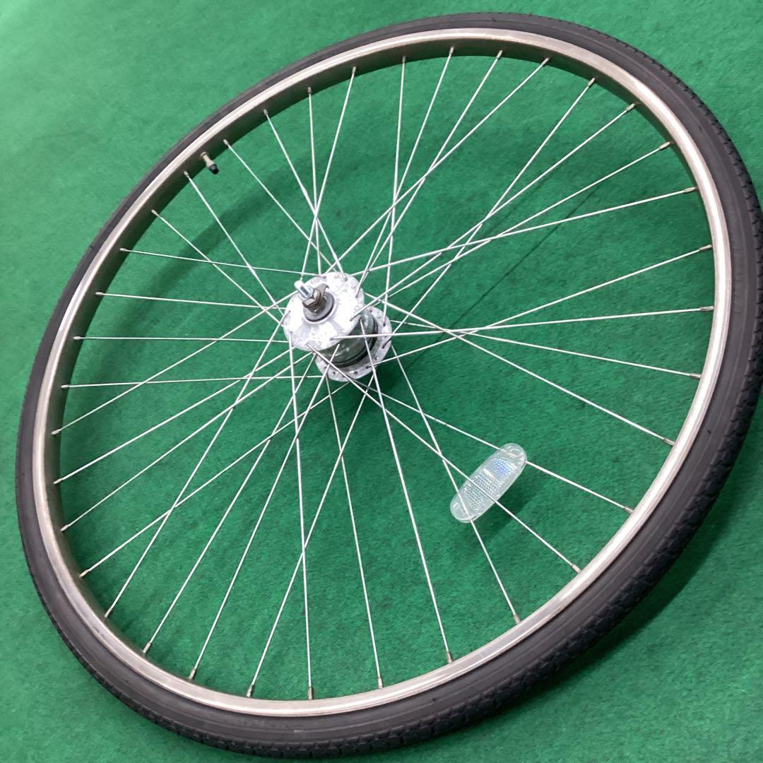 ステンレスリム　前輪 27x1-3/8 タイヤ付 ハブダイナモ 27インチ j2