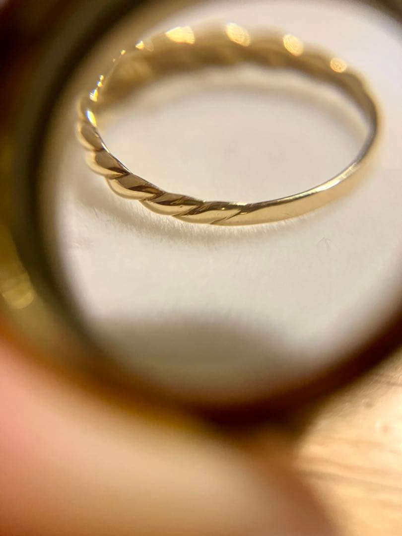 K18＊アクアマリンツイストデザイン ハート型リングです