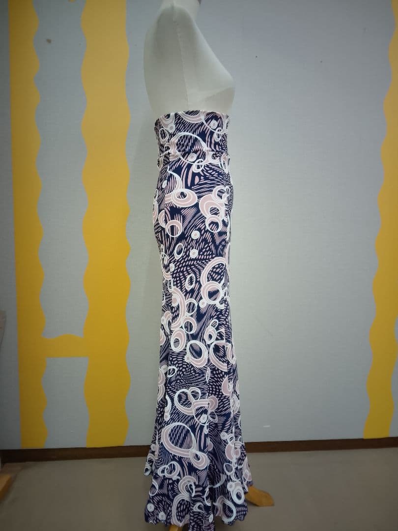 フラメンコスカート　ネイビー生地　丈100