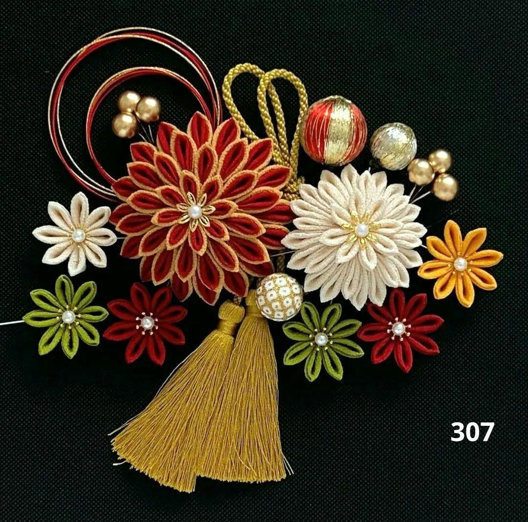 つまみ細工 つまみ細工髪飾り 成人式 結婚式 七五三 卒業式 髪飾り