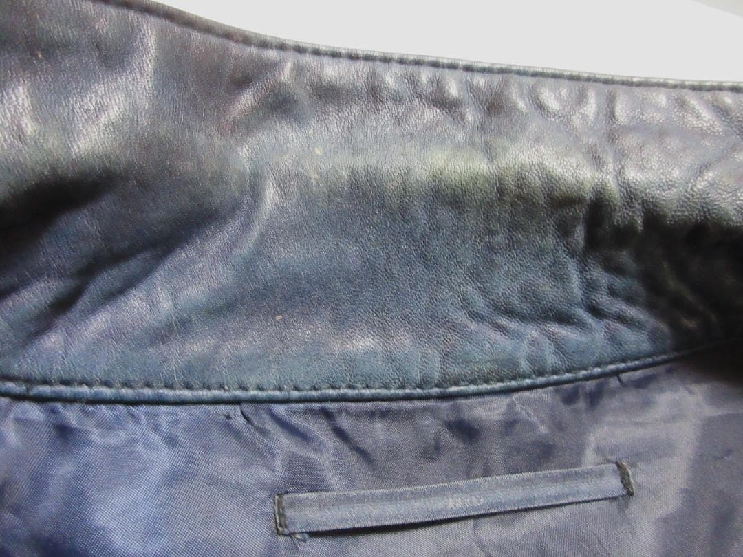 Ku USA 空　インディゴ染めヴィンテージ加工　レザー　シャツ　ジャケット