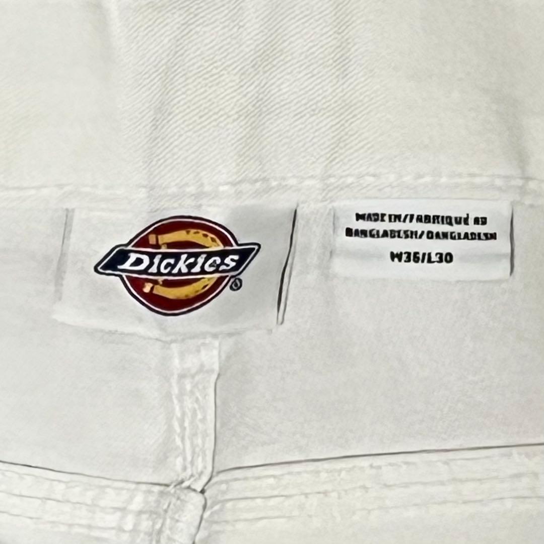 新品36x30 ホワイト DICKIES ダブルニー ペインター パンツ