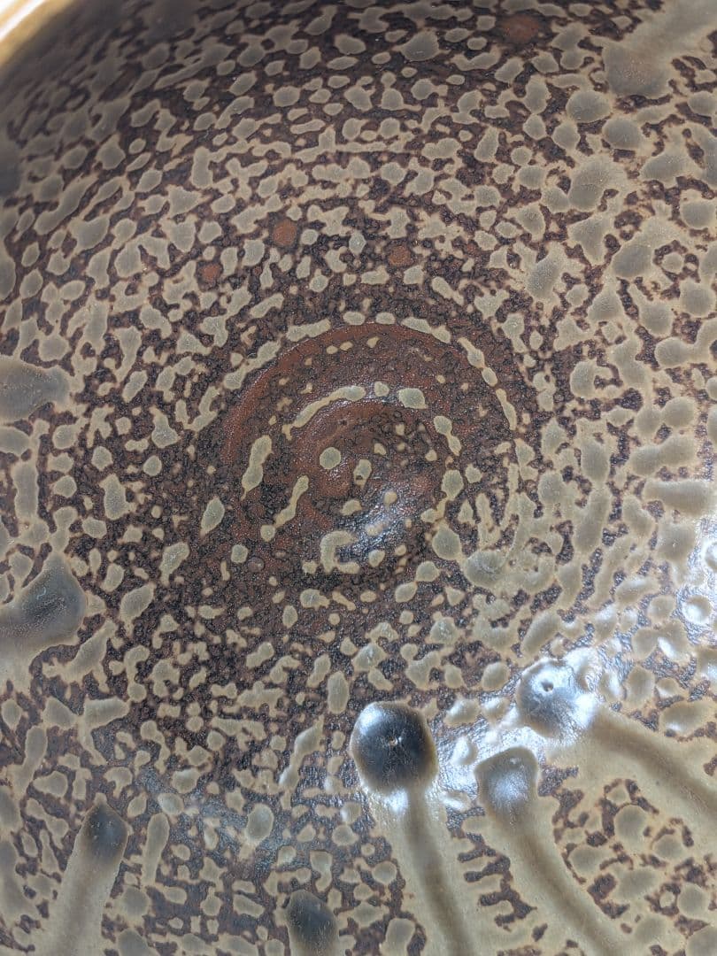 鬼丸碧山 高取焼 掛け分け釉茶盌 用心箱合布 抹茶碗 抹茶茶碗 茶道具 茶器