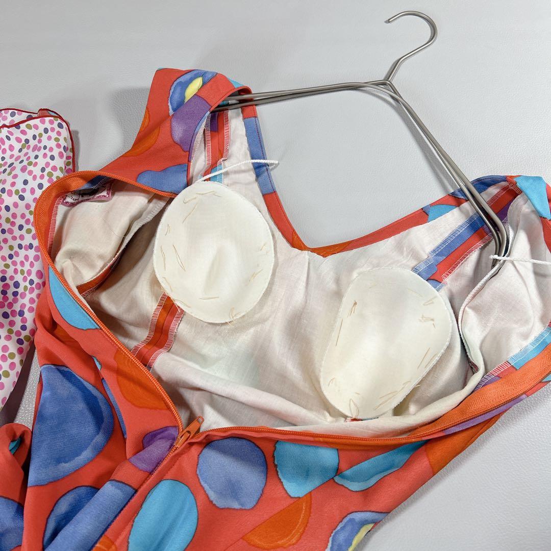 CANELA PURA フラメンコドレスカラフル水玉模様フレア ロング丈 練習用