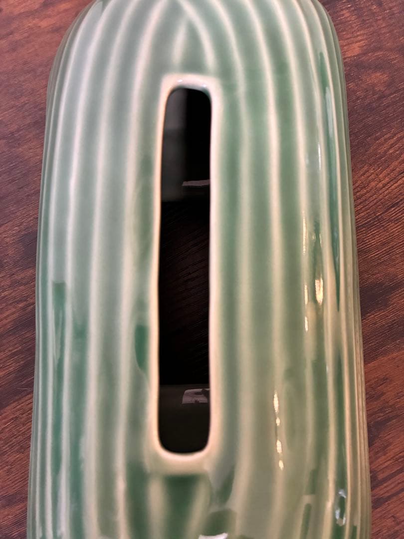 ジェンガラケラミック ティッシュケース グリーン 陶器 バリ ティッシュボックス